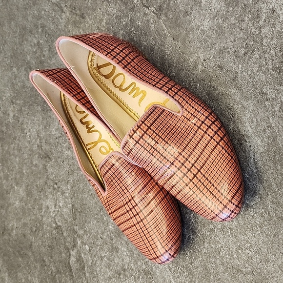 Sam Edelman slip on rain loafer pink red plaid size 7.5 - Picture 2 of 8